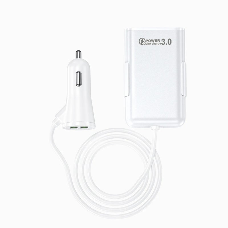 Bluejw Quick Charge 3.0 Car Charger, 4 USB Ports - Front & Back Seat Automobile Charging Adapter - Cigarette Lighter Vehicle Charger - Image 1